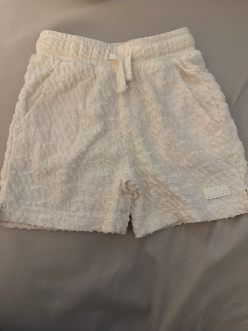 Kith Cream Textured Terry Drawstring Shorts